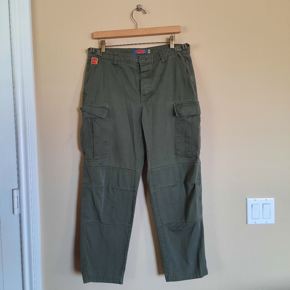 Empyre Relax Green Cargo Pants Cinch Waist 80s 90s Retro Vintage Vtg